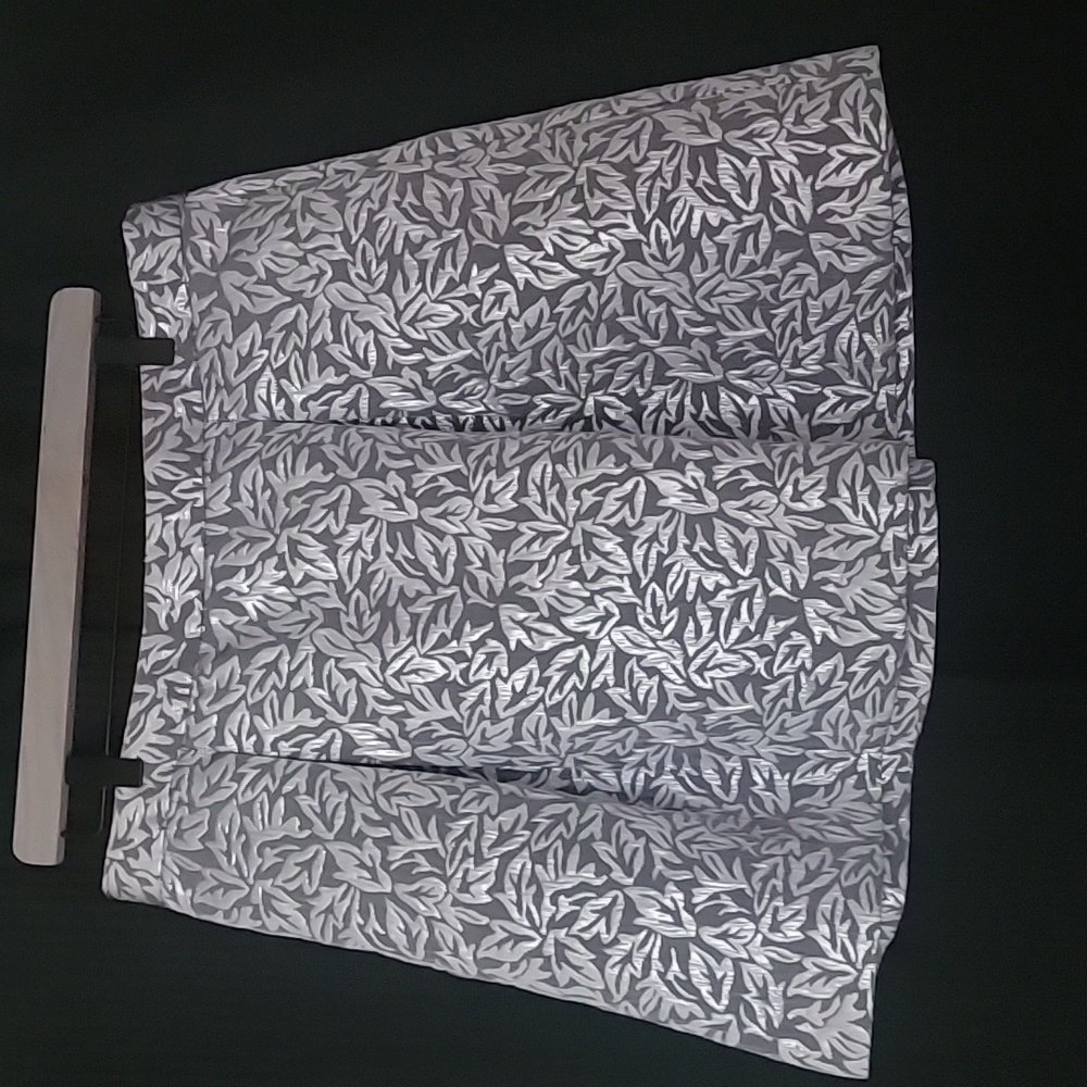 Behnaz Sarafpour for Target - silver metallic leaf print A-line skirt size 13